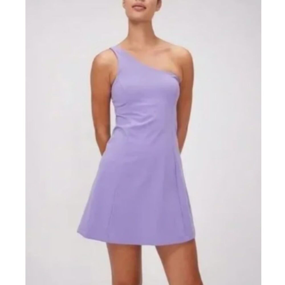 Outdoor Voices One Shoulder Dress Women's Size XS Lavender Active Lined Shorts